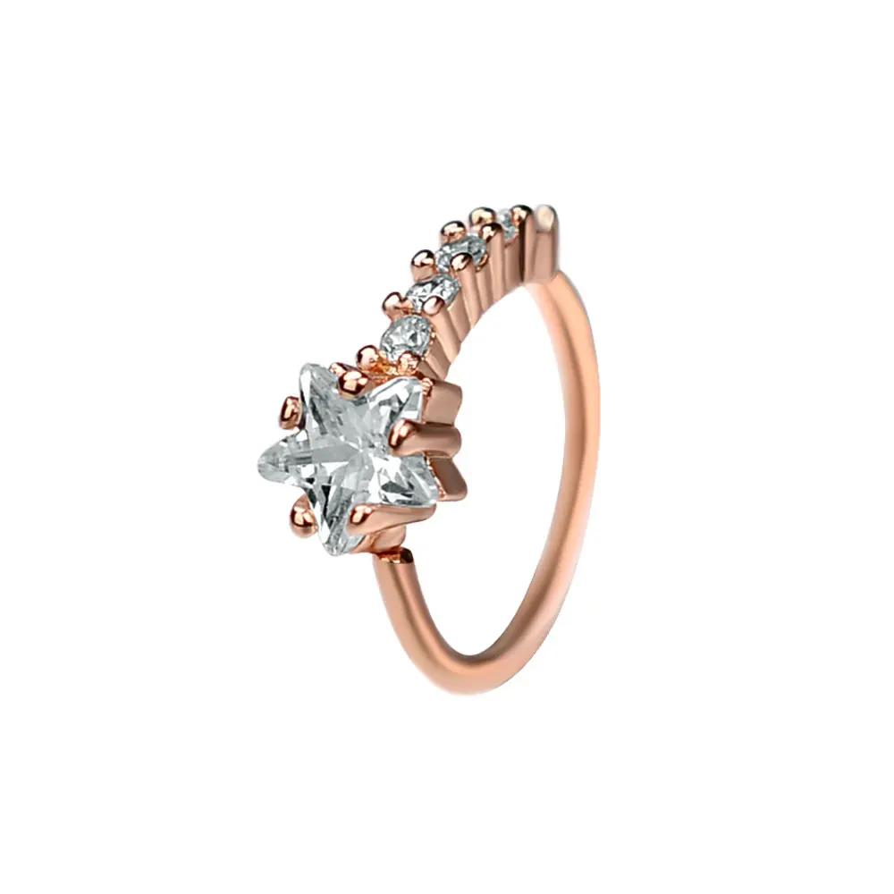 18G 1 Stück Piercing Nasenring Ohr Nasenreifen Herz Stern Cz Helix Knorpel Tragus Ohrringe Nasenloch Körperschmuck – Detail 11