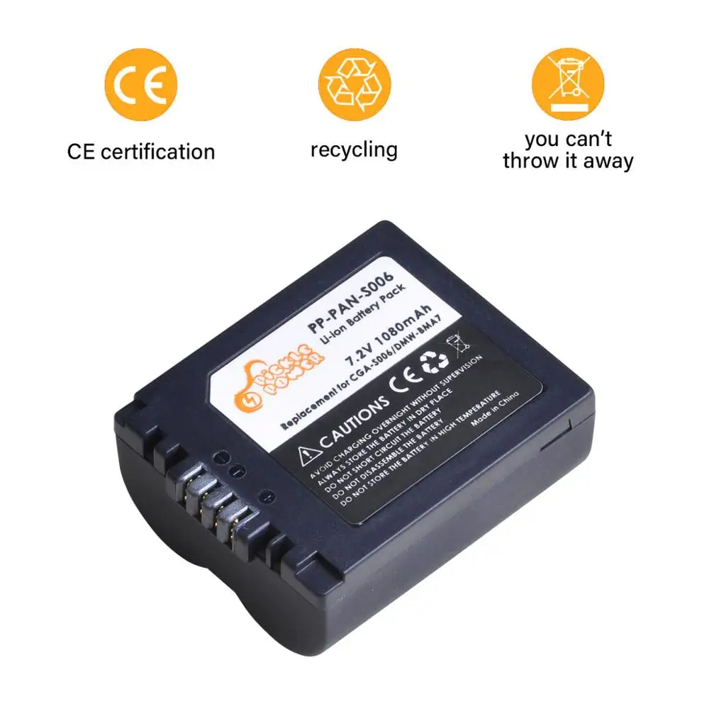 thumbnail image 2 of Panasonic Battery Pack Of 2 CGA-S006 Batteries For Panasonic Lumix DMC-FZ7 DMC-FZ8 DMC-FZ18 DMC-FZ28 DMC-FZ30 DMC-FZ35 DMC-FZ50 Digital Camera More Panasonic Dmc-fz7 Battery Charger 2 of 10