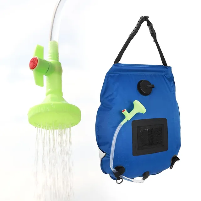 Outdoor Camping Hiking Shower Bag Solar Heating Portable Folding Climbing Bath Bag Hose Switchable Shower Head 3