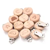 5Pcs/Lot Beech Wood Pacifier Clip Animal Small Elephant Heart Pattern Pacifier Clips for Baby DIY Pacifier Chain Accessories 4