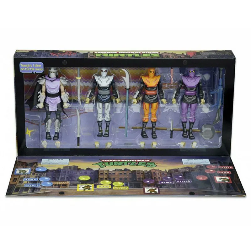Набор из 4 NECA SDCC Ограниченная серия черепахи Рафаэль леonardo Michelangelo Donatello Shredder Ninjas " фигурка