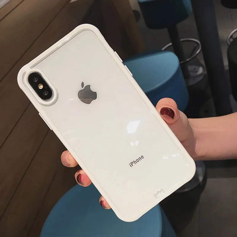 Ударопрочный модный силиконовый чехол для телефона iPhone 11 Pro Max X XS XR XS Max 8 7 6s 6 Plus Прозрачная защитная задняя крышка