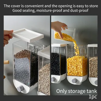 

1000ml 1500ml Grain Storage Tank Moisture Proof Space Saving Modern Simple Airtight Container Home Kitchen Plastic Wall Hanging