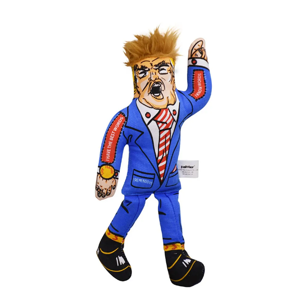28x14x6CM Собака Кошка жевательная игрушка Дональд Трамп забавная для кошек собак молярные игрушки холст долговечность плюшевые игрушки для собак писк звук жевания для всех домашних животных игрушки - Цвет: 28x14x6CM