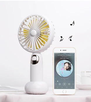 

Portable Fan Handheld / Desktop Fan Bluetooth Speaker Music Fan USB Rechargeable Operated Electric Personal Fan For Office Home