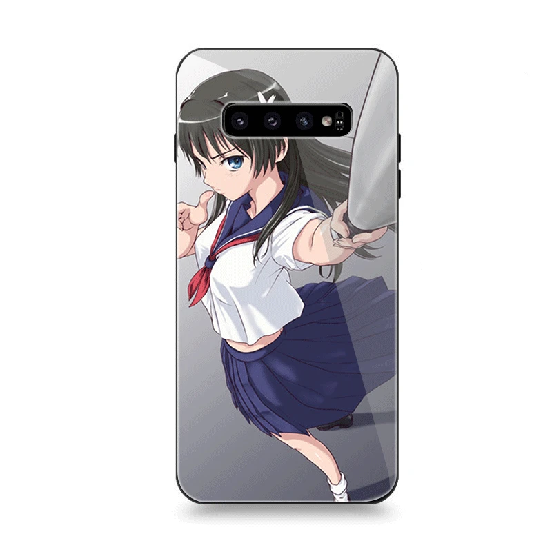 Чехол стекло для samsung A10 A20 A30 A40 A50 A60 A70 S7 Edge S8 Plus Note 8 9 S10 Обложка Saten Ruiko A определенная научная