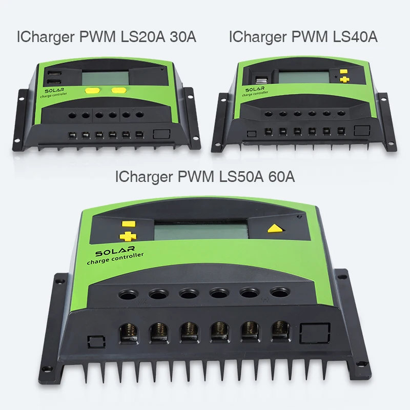 Солнечные регуляторы заряда PWM солнечный PV зарядное устройство контроллер Dual USB 50A 60A12V 24 В батарея Автоматическая идентификация ЖК-дисплей