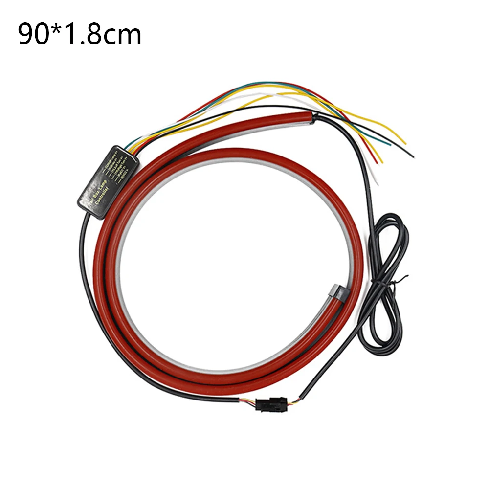 12V Car LED Strip Brake Lights 90cm Rear Warning Light Stop Lamp Flow LED Auto Interior Decorative High Position Break Light