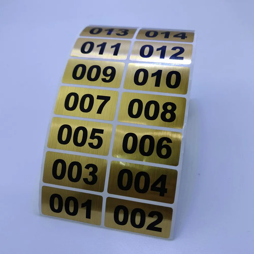 4Sheets Waterproof 1-200 Serial Consecutive Numbered Labels Self-adhesive  PVC Round Number Sticker