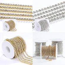 

2M/5M SS6-SS16 Claw Rhinestone Chain Necklace Accessories Diamond Earring Crystal Diy Crafts Jewelry Making Dense Cup Chain