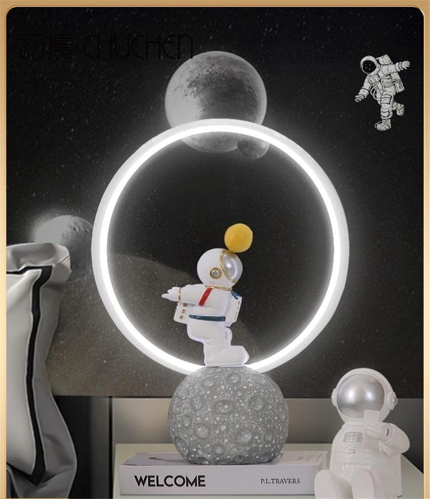 

Nordic Cartoon Astronaut LED Table Light Children's Room Bedroom Bedside Lighting Living Room Dining Room Study Decor Table Lamp