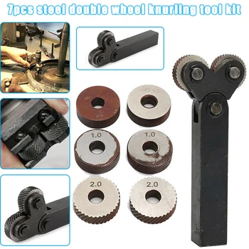 

1 Set Diagonal Dual Wheel Knurling Tool Kit Durable Accessories for Steel Lathe TN99