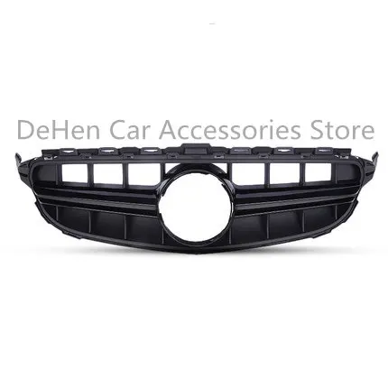 Передняя решетка AMG C63S стиль для Mercedes Benz C Class W205- C180 C200 C250 C300 без центрального логотипа YJ - Цвет: black