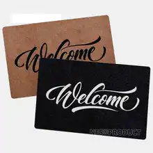 

Home Decorative Door Mat Entrance Doormat 40x60cm Durable Polyester Fiber Welcome Printed TPR Rubber Non Slip Shoes Clean Mats