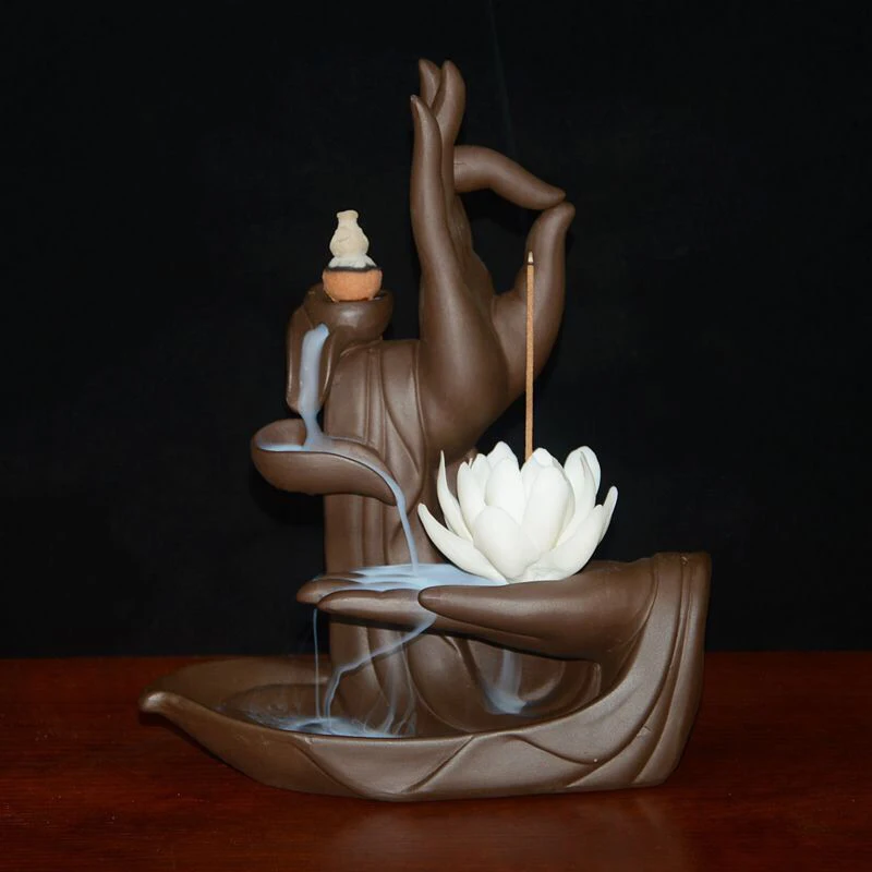 Backflow Buddha Lotus Little Monk Incense Burner Holder Censer Creative Home Office room shop hotel Decorations