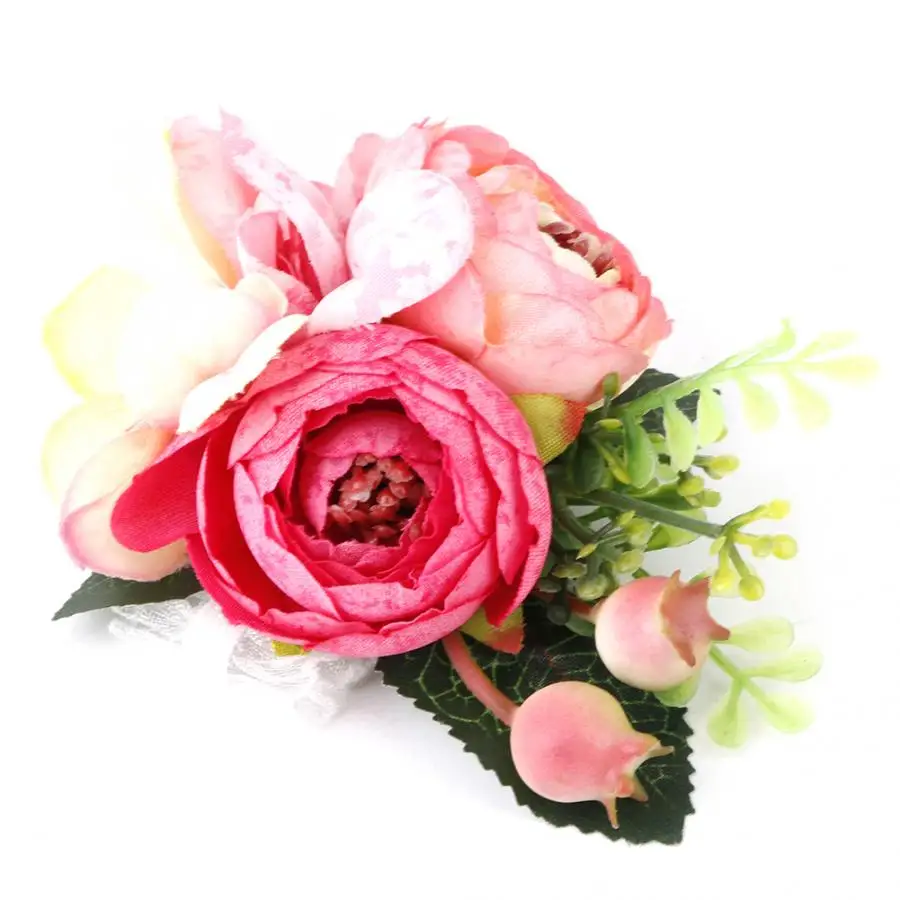 artificial flowers Simulation Wrist Flower Bracelet Sisters Bridesmaid Hand Flowers Wedding Party Decoration for