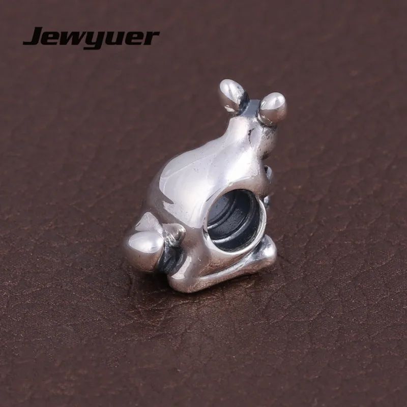 Real Silver sterling Kangaroo Charms 925 sterling silver jewelry fit beads charm bracelet DIY for women Fine jewelry BE357