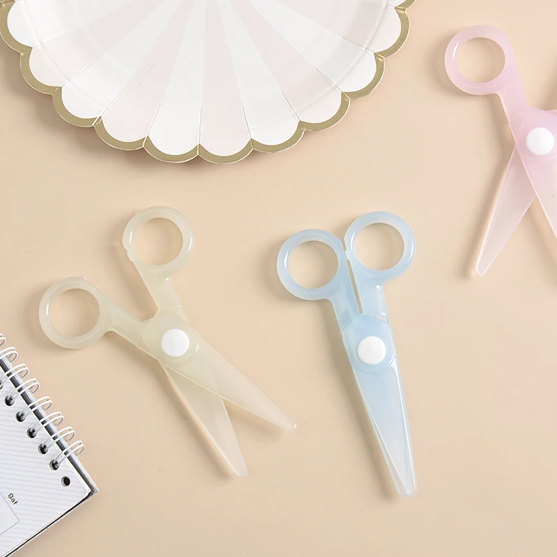 Cute Kawaii Portable Pocket Mini Safety Kids Acrylic Scissors Student Diy Art Stationery Office School Supplies