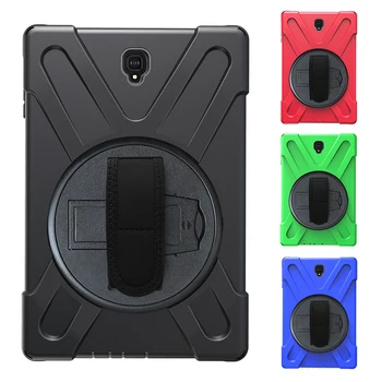 

Heavy Duty Shockproof Case Cover for Samsung Galaxy Tab S4 10.5 Inch 2018 Tablet SM-T830/T835/T837 with Kickstand/ Hand Strap/ S