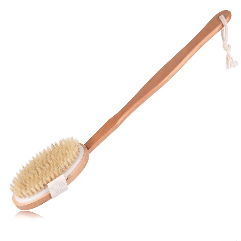 

Long Handle Bath Brush Pig Bristle Soft Bristle Back Rubbing Brush Bath Towel Bath Brush Body Brush Useful Product Manufacturers