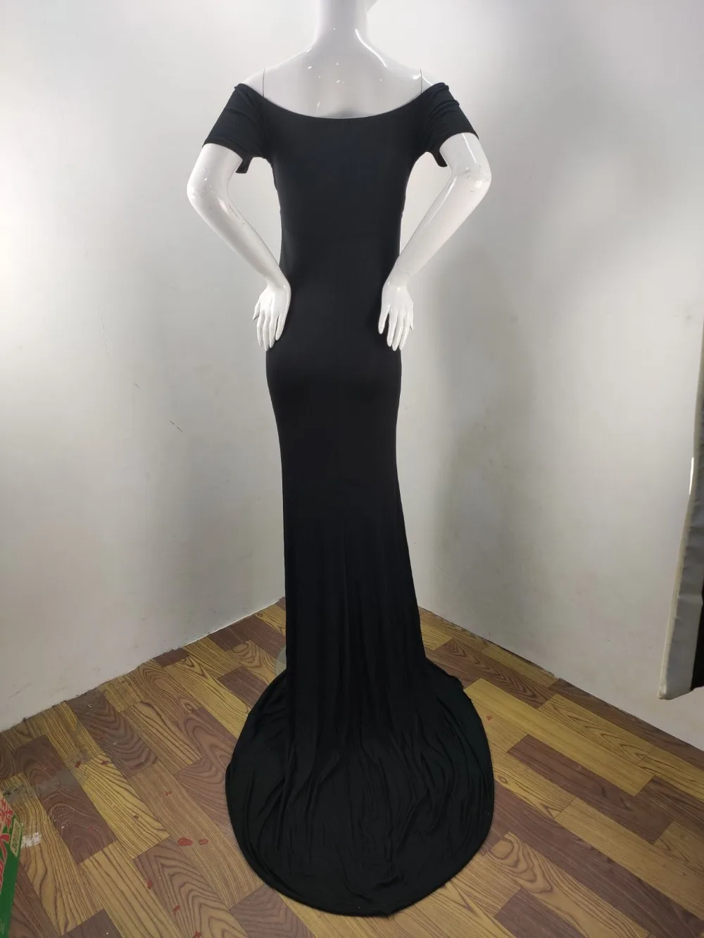 Elegence Shoulderless Maternity Shoot Dress Cute Pregnancy Photography Dress For Baby Shower Pregnant Women Maxi Gown Photo Prop (6)