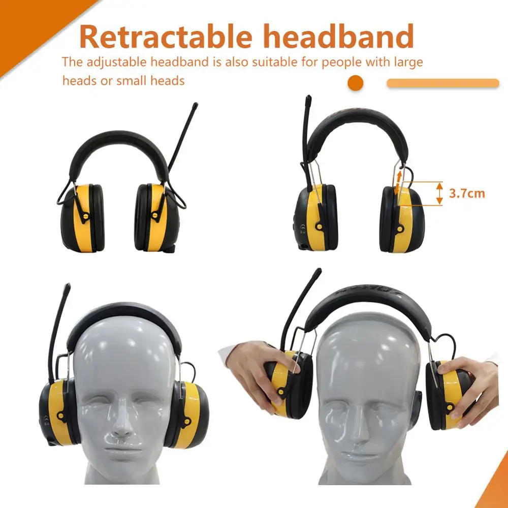 FM Safety Ear Protector Muffs With Bag ZOHAN 042 Radio/Digital Ear Defenders 