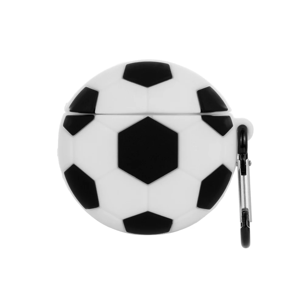 3D чехол для наушников в футбольном стиле, защитный корпус, беспроводной Bluetooth чехол для зарядки наушников, силиконовый чехол для Apple AirPods - Цвет: Белый