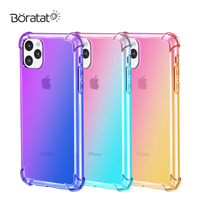 Чехол для iPhone градиентный Мягкий защитный чехол из ТПУ 11 Pro X XR XS Max противоударный