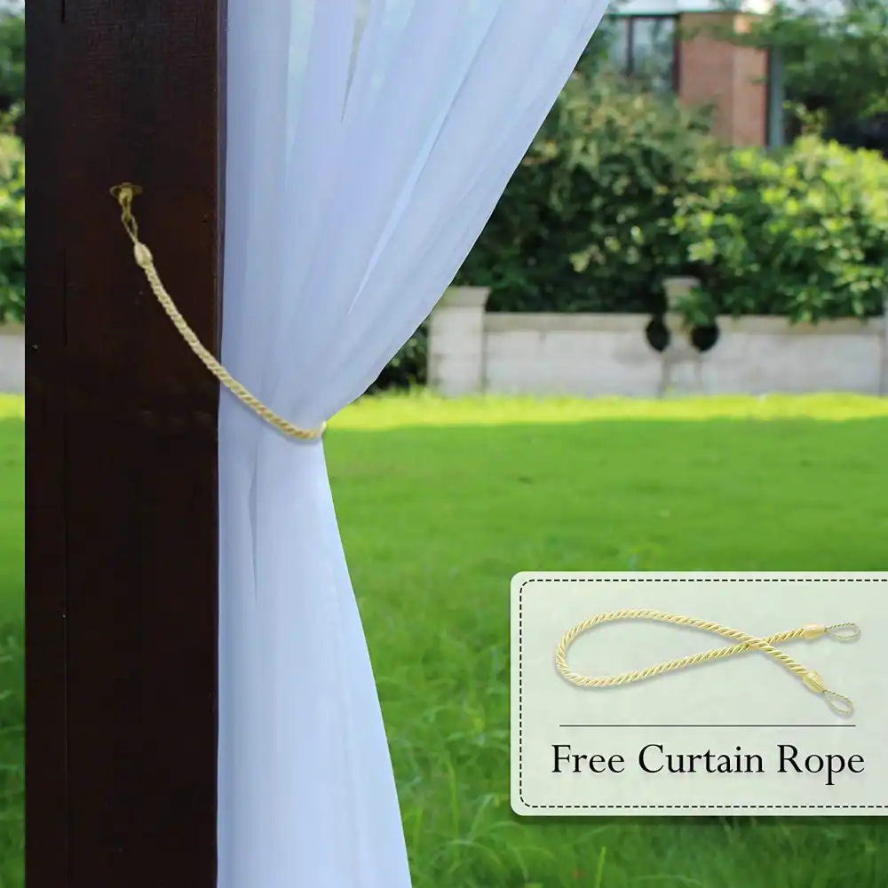 nicetown cortinas transparentes para porche impermeables un solo panel nicetown gasa ojal de anillo plateado