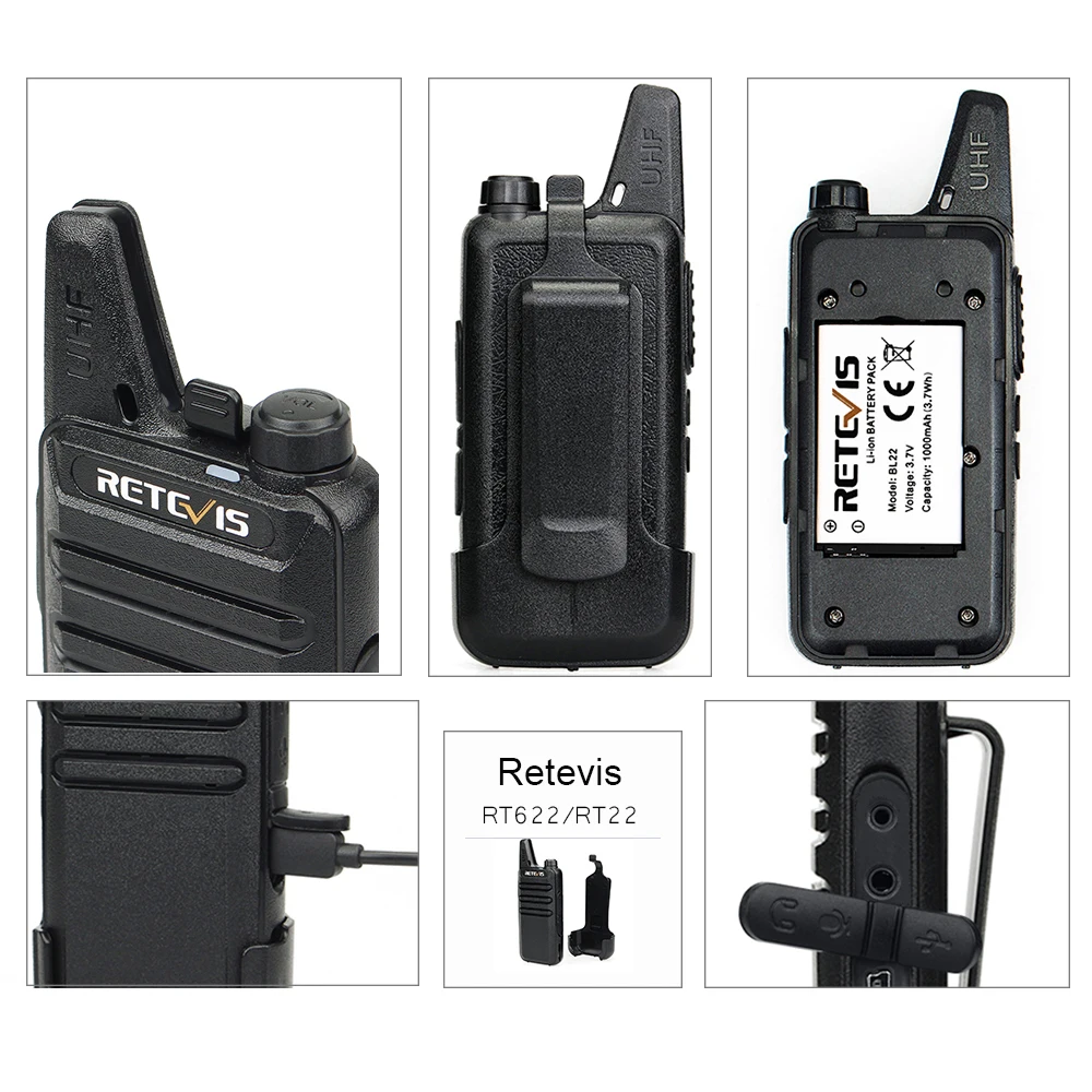 RETEVIS RT622 Walkie Talkie 2 pcs PMR446 PMR