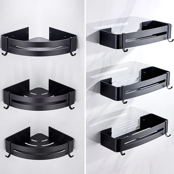 

Bathroom Shower Shelf Rack Wall Mounted Shower Shelf Corner Drain Wall Mounted Stainless Steel Basket Storage Rack No Drilling