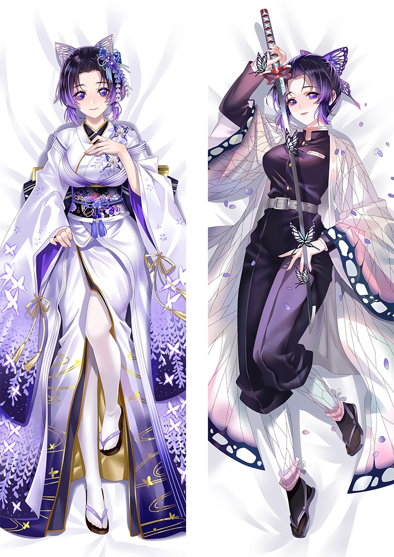 Аниме Демон убийца: Kimetsu без Yaiba кохау Shinobu Косплэй Подушка Dakimakura Чехол обниматься