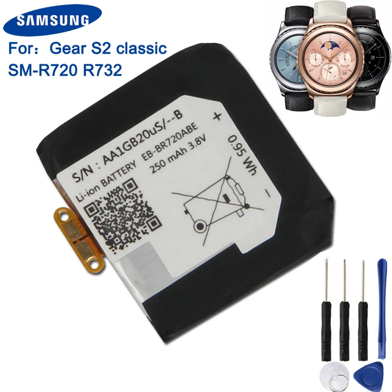 Samsung batería Original para Samsung Gear S2 classic, EB BR720ABE, R720,  R732, 250mAh, SM R720|Baterías para teléfonos móviles| - AliExpress