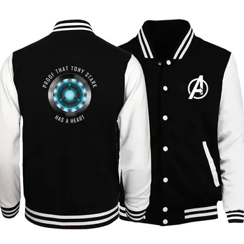 

Iron Man Tony Stark Avengers Baseball Jackets Men 2019 Autumn Winter Fashion Casual Warm Men Plus Size Bodywarmer Men Streetwear