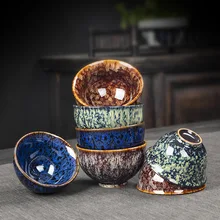 Чайные чашки для смены печи, креативные керамические стаканчики, различные варианты, маленькая чайная чаша