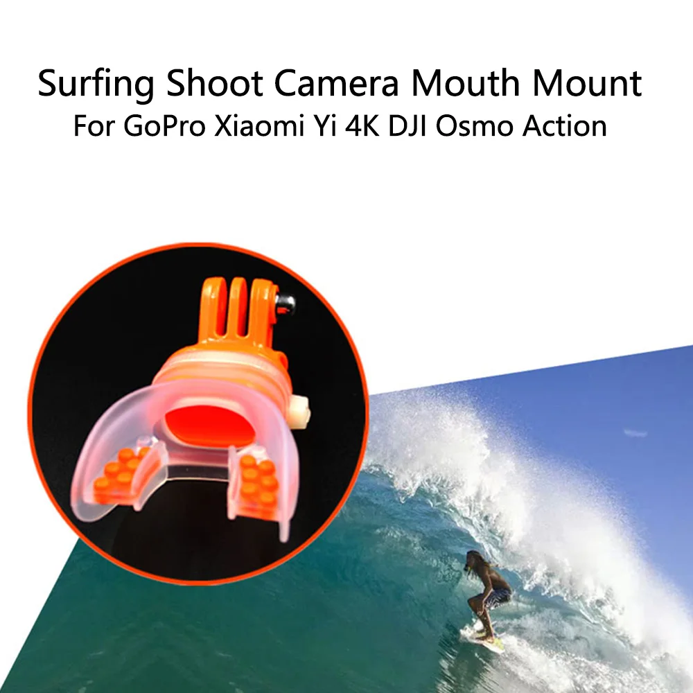 TELESIN крепление для рта для серфинга, катания на коньках, съемка, манекен, держатель для мундштука, адаптер для GoPro 8 7 6 5 4 Osmo Action SJ4000 Xiaomi Yi
