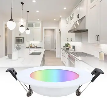 

AC 85-265V 5W Round LED Ceiling Light RGB+CW OR RGB+WW 16 Colors Changeable Recessed Lamp With Remote Control For Living room