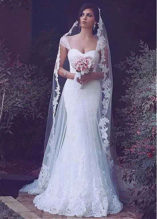 

Vintage 2019 Muslim Wedding Dresses Mermaid Sweetheart Tulle Lace Dubai Saudi Arabia Wedding Gown Bridal Vestido De Noiva