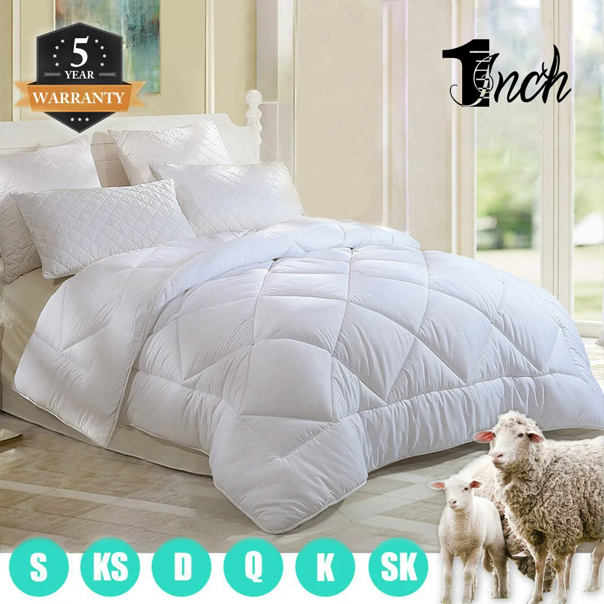 

1inchome 700GSM 100%Australian Made Wool Blanket Doona Warm Duvet for christmas Pure Australian Wool Down for bedroom furniture