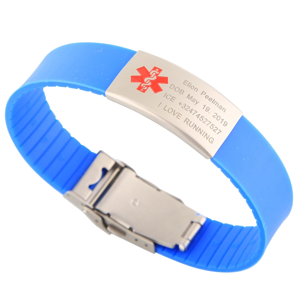 Персональный Детский браслет медицинский знак SOS ID Безопасный детский браслет на запястье с гравировкой детские силиконовые повязки