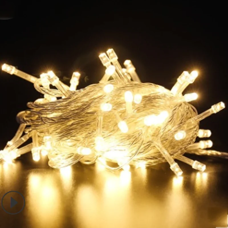 SPLEVISI светодиодный светильник s 100 м, 50 м, 30 м, 20 м, 10 м, декоративный Сказочный светильник для рождественской елки, гирлянда для свадебной вечеринки, домашнего декора - Испускаемый цвет: Warm White