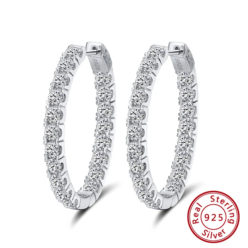 SE223 ORSA JEWELS Аутентичные 925 пробы серебряные серьги-кольца для женщин AAA кубический циркон круглые серьги модные ювелирные изделия подарок SE81 - Цвет камня: SE223