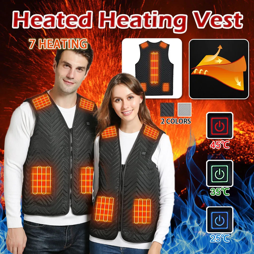

Heated Jacket Winter Vest Unisex Outdoor Warm Clothing Heated For Riding Skiing Charging Via Vest 7 Heated Coat Veste Chauffante