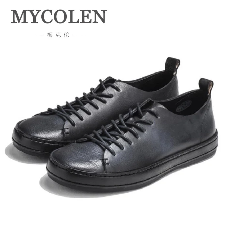 

MYCOLEN High Quality Men Casual Shoes Men Lace Up Autumn Male Shoes Brand New Black Retro Style Men Shoes Sapato Masculino Couro