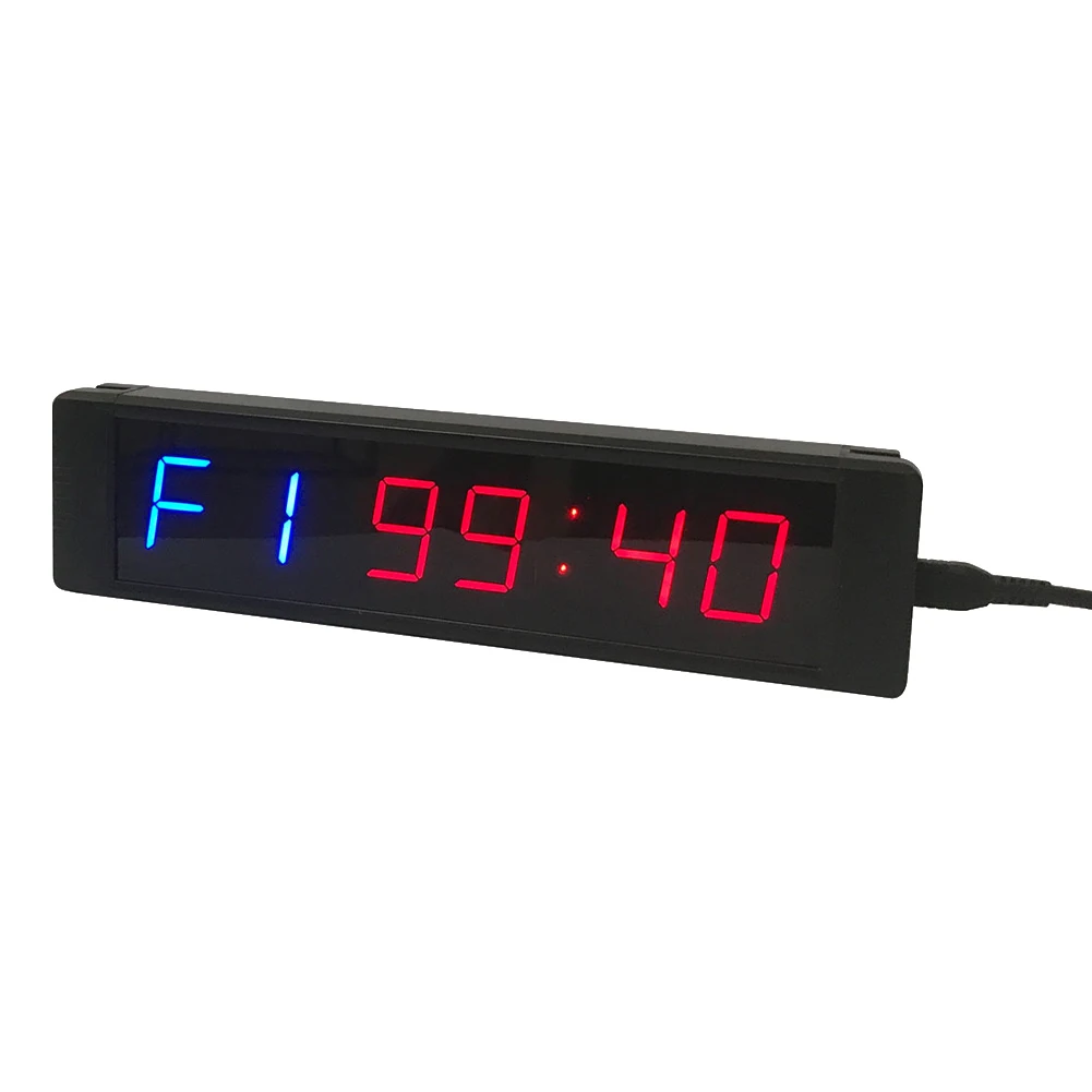 

Digital Clock Gym Tools Electronic Timer Aluminum Multifunction Countdown Square Remote Control Black Portable Alarm Sports