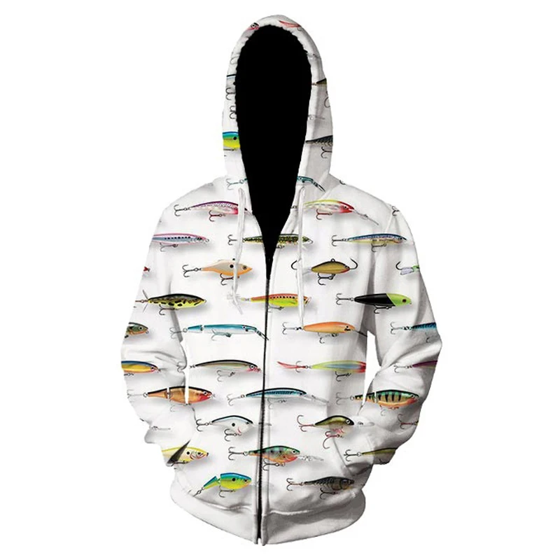 New Fashion Sweatshirt Men / Women 3d Hoodies Print animal fish grass carp pattern Slim Unisex Slim Stylish Zipper Hoodies - Цвет: picture color