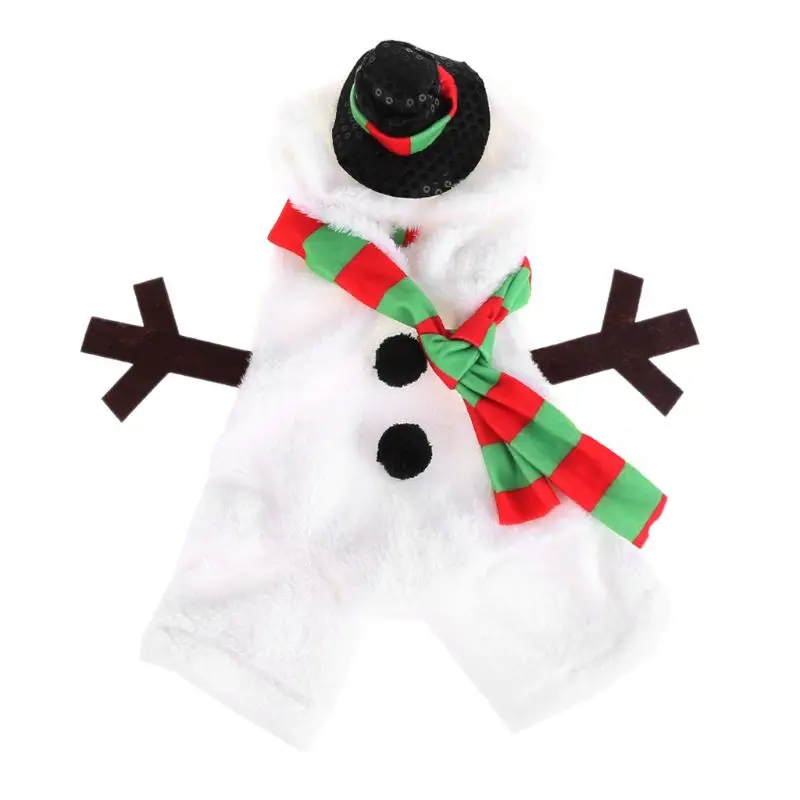 Рождественский костюм для собаки, теплый фланелевый костюм снеговика, наряд для щенка, праздничный Декор M68E - Цвет: L