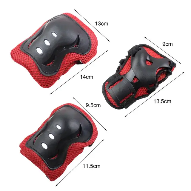 6Pcs/Set Adults Kids Protective Gear Cycling/Skating Knee Pads Elbow Pads Wrist Guard for Rollerblading Skateboard Bike Scooter 6