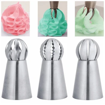 

3Pcs/Set Russian Piping Nozzle Sphere Ball Icing Confectionary Pastry Tips Sugar Craft Cupcake Decorator Kitchen Bakeware Tools