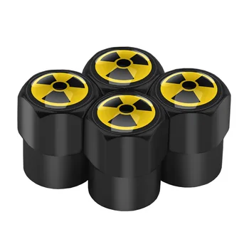 

4pcs Car-Styling Nuclear Radiation Emblem case Car Tire Valve Caps Universal Auto Tyre Stems Cap Motorcycle Tire Accessories